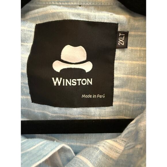 Winston Box Steve Linen Shirt, Size 2XLT, Classic. Lightweight, Casual - New - Picture 3 of 5